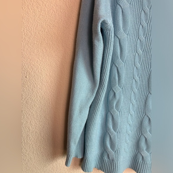 Cyrus Pastel Powder Blue Crewneck Cable Knit Sweater L - Picture 3 of 7